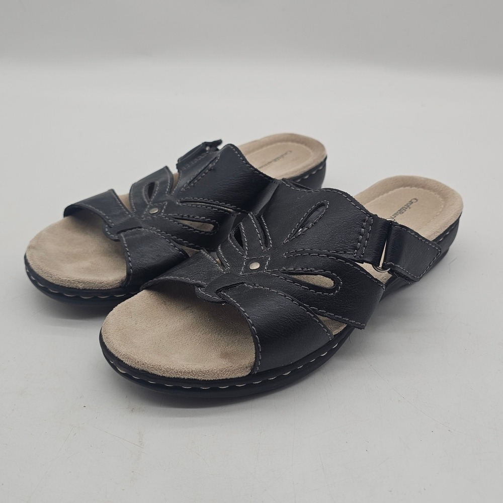 Croft & Barrow Open Toe Black Woman's Sandals 7.5 Medium